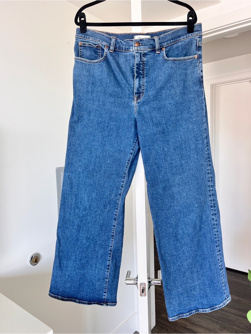 Madewell The Wide-Leg Jean in Super Stretch Denim Blue Size 32